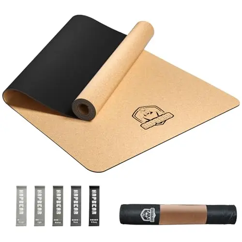 HAPBEAR Esterilla Yoga Grande 183X92cm/183x116cmX6mm, Duradera, Ecológica, Esterilla de Ejercicio Gruesa y Ancha para Entrenamientos en Casa, Yoga, Pilates, Estiramientos, Meditación