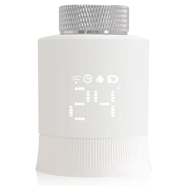 KETOTEK Cabezal Termostático Inteligente, Termostato Radiador Requiere Tuya Zigbee HUB, Programable Válvula Termostatica WiFi Controlado a Través de Tuya App/Smart Life, Alexa/Google Assistant