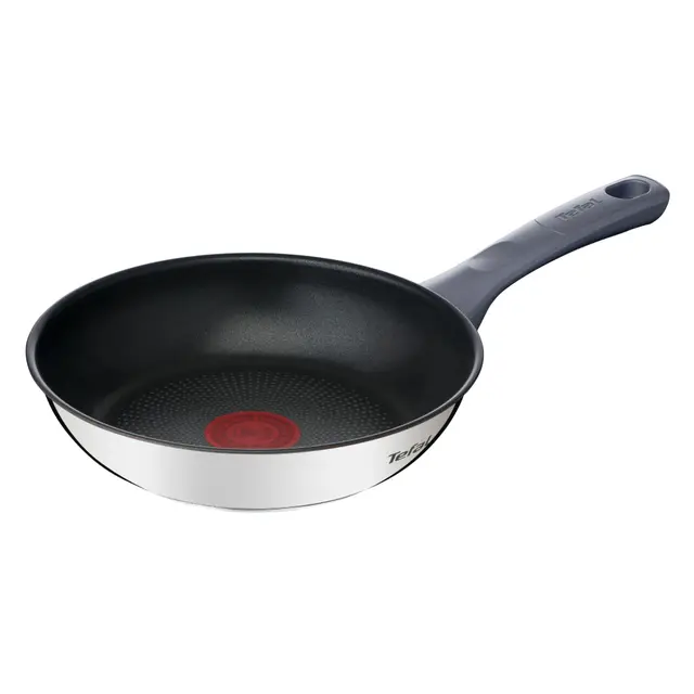 Tefal Daily Cook - Sartén de 20 cm, Apto inducción, antiadherente, revestimiento titanio, Thermo-signal, apto lavavajillas y horno, acero inoxidable
