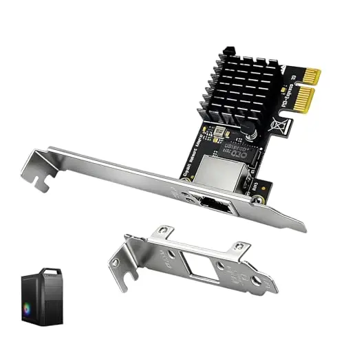 Tarjeta de Red PCIe Gigabit Ethernet, Adaptador de Red PCI Express RTL8111C/G, 10/100/1000 Mbps, Puerto RJ45, Compatible con Windows 10/8/7, para PC, Servidores y Conexiones Estables a Alta Velocidad