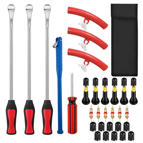 31 Piezas Desmontadora Neumáticos, Palanca Cambios Coche, Herramientas Moto, Antipinchazos Coche, Palanca Desmontadora Neumáticos, para Motocicletas, Bicicletas, Coches, Scooters