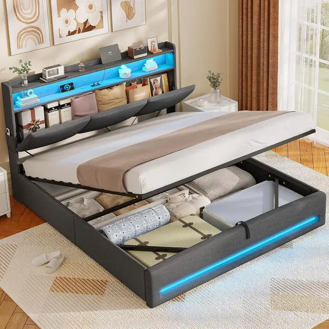 aogllati cama 140x200 con led y carga