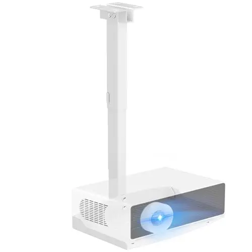 Soporte Universal para Proyector para Techo/Pared, Altura Ajustable, Instalación sin Taladro, Soporta hasta 10 kg – Ideal para Cine en casa y Oficina (Blanco)
