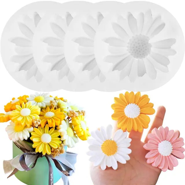 pekifaves moldes margaritas 3d silicona