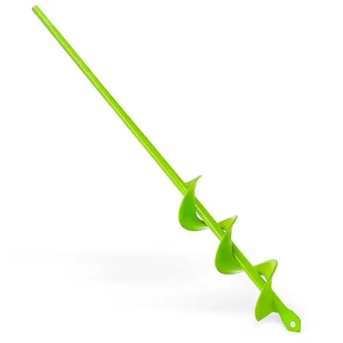 Taladro de jardín en espiral 4x42cm verde, taladro de jardín para taladro, taladro de plantación para atornillador de batería, taladro de suelo para macetas de flores, taladro de jardín con diseño de