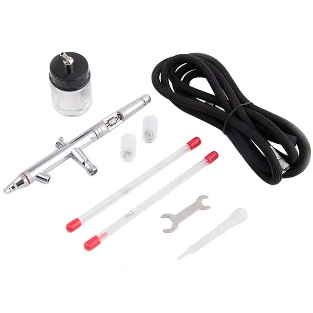 Fengda Pistóla de aerógrafo kit FE-182K con aguja / boquilla de 0,3 / 0,5 / 0,8 y tubo.