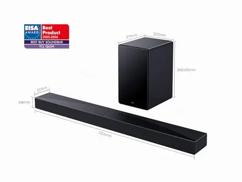 TCL Q65H Barra de Sonido 3.1.2, 340W, Subwoofer Inalámbrico, Dolby Atmos, DTS Virtual:X, Ray Danz, HDMI eARC, AirPlay 2, Bluetooth 5.3, Tutti Choral
