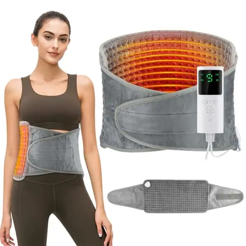 Souvik Manta Electrica, 125X30 cm Esterilla Electrica con 9-Temperatura, 4 Configuraciones de Tiempo, Calentamiento Rápido, Lavable en la lavadora, Manta Eléctrica Para Espalda, Abdomen y Cintura