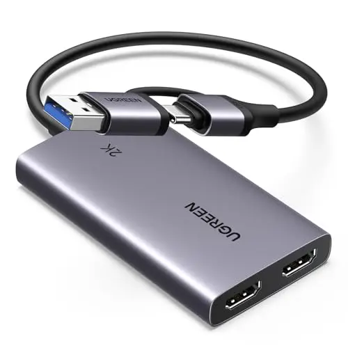 UGREEN Capturadora Vídeo HDMI Entrada 4K 30Hz Captura 2K 30Hz HD Capture Card per Streaming Gaming OBS Paso de señal 4K Compatibile con PC Switch PS5 Xbox MacBook iPad Camera