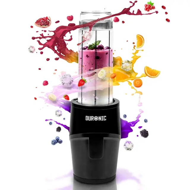 Duronic BL510 Batidora Portátil de 500 W | 570 ml y libre de BPA | Licuadora minibatidora para hacer Smoothies Batidos Potitos Zumos Cócteles Salsas y Purés | Batidora eléctrica para gimnasio.