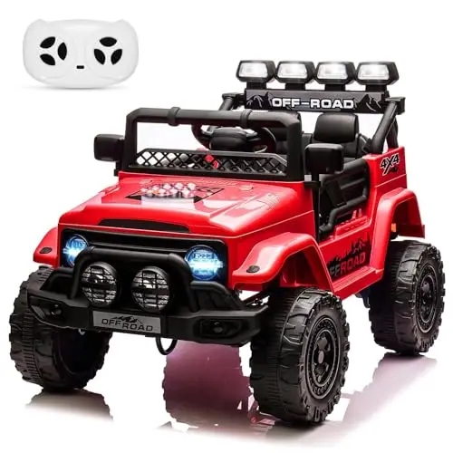 GarveeMore Coche Eléctrico Infantil 12V Rojo