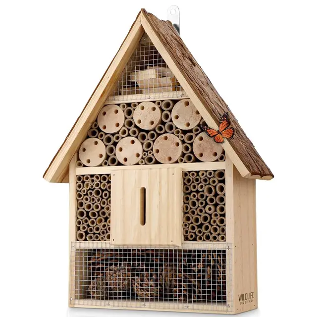 WILDLIFE FRIEND Hotel para Insectos. Casa para Insectos en Madera Natural para Abejas, Mariquitas, crisópidos, Mariposas. Mariposario