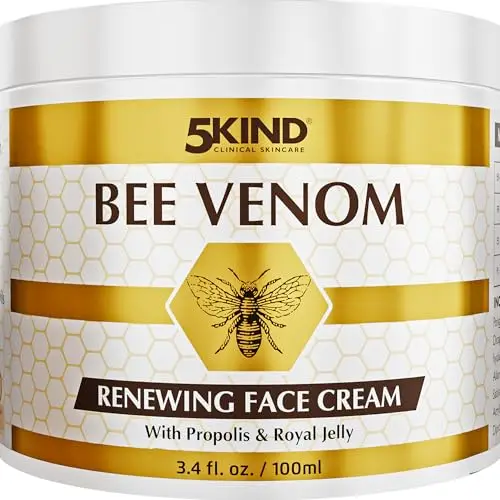5Kind Crema Facial Renovadora con Veneno de Abeja, Propóleo y Jalea Real 100 ml - Crema Facial Antienvejecimiento con Veneno de Abeja - Crema Antiarrugas con Veneno de Abeja - Bee Venom Cream