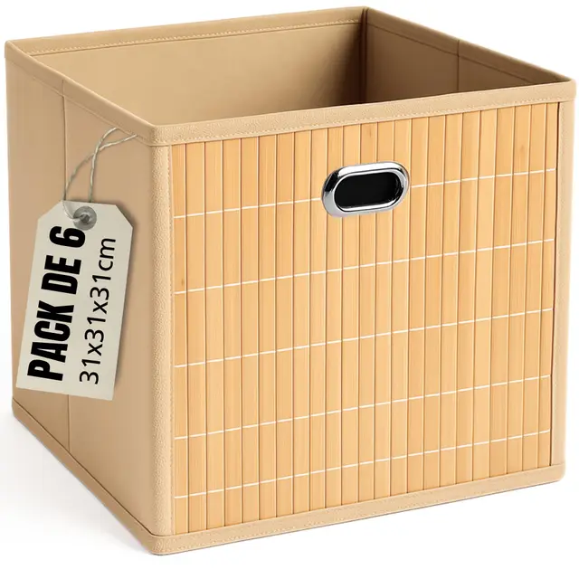 luxysky 6 cestas bambú 31x31 plegables