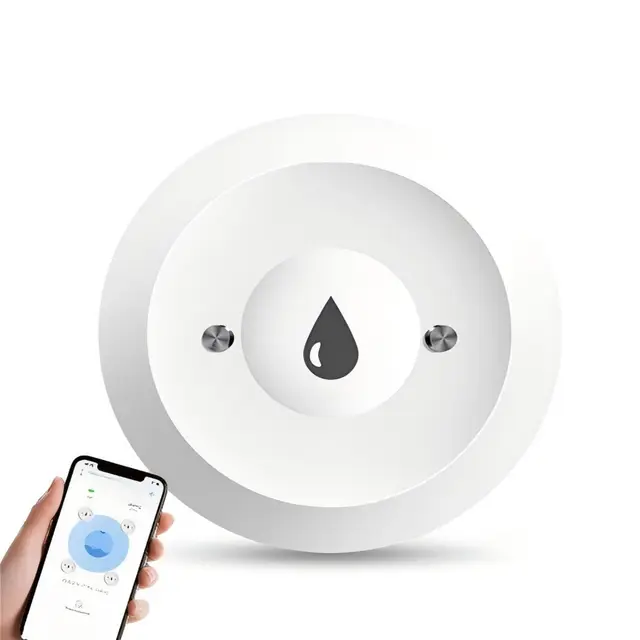 Sensor de Inundación,Detector de Agua,100dB Alarma Sensor de Agua Zigbee App Sensor Inteligente de Fugas, clasificación IP66 a Prueba Compatible con Alexa y Google, para Cocina, baño y Sótano