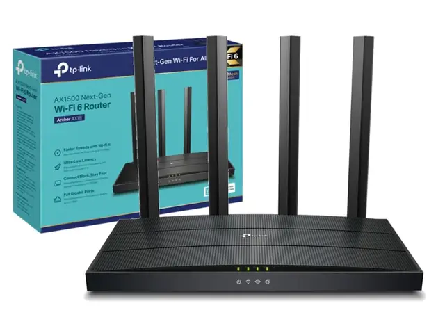 TP-Link Archer AX18 - AX1500 Router Wi-Fi 6, Doble Banda (5GHz 1201Mbps/2.4GHz 300Mbps), 4 Puertos Gigabit, MU-MIMO, WPA3, Cobertura Impulsada, Competible con Wi-Fi 5/4, Fácil Configuración