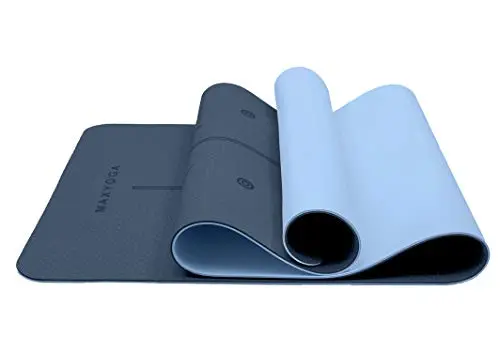 MaxDirect Esterilla Yoga con Sistema de Alineación y Marcados. Colchoneta Yoga Mat Antideslizante y Ligera de Material Ecológico TPE. Tamaño Ideal 183cm x 61cm x 6mm.