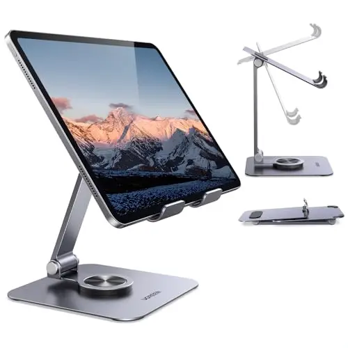 UGREEN Soporte Tablet Mesa Giratorio de Aluminio, Stand Plegable Compatible con Samsung Tab, Redmi Pad, iPad Pro Air Mini, iPhone 17 Pro MAX Air/16/15/14 Galaxy S24 Ultra y Otros de 4-12,9"