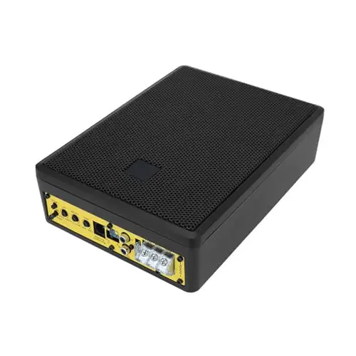 Subwoofer Activo, Subwoofer Ultraplano para Coche, Apto para Coche/Camión, con Amplificador Integrado, se Puede Montar Debajo de los Asientos, Potencia Máxima de 1000 W, Subwoofer Compacto