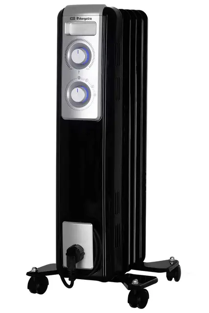 Orbegozo RN 1000 - Radiador de aceite, 5 elementos, 1000 W, luz LED, termostato regulable, recogecables, ruedas pivotantes