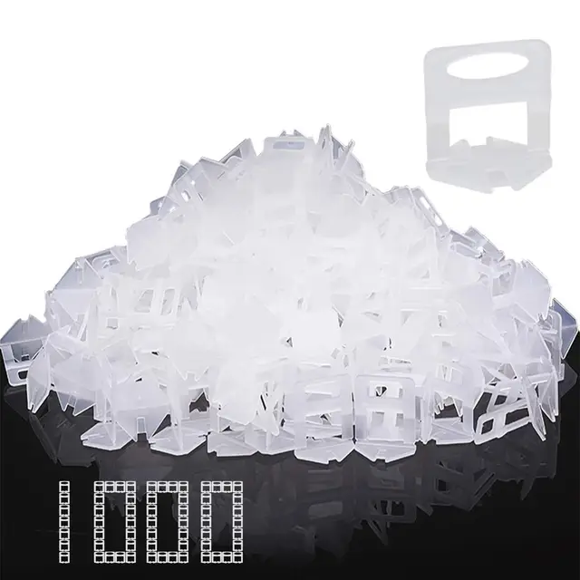 1000 lengüetas estándar de 1,5 mm de ancho, sistema de nivelación de azulejos, ayuda para nivelar azulejos, ancho de junta, ayuda para colocación de azulejos, altura 3-12 mm (1000 pestañas, 1,5 mm)