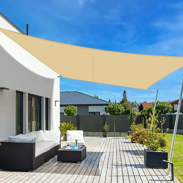 LOVE STORY Toldo Vela de Sombra Impermeable Rectangular 3x4m Protección Rayos UV, PES Toldos para Patio,Exterior Terrazas, Jardín, Balcon (Arena)