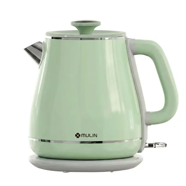 MULIN Hervidor de Agua Eléctrico Vintage 1.8L, 2200W – Acero Inoxidable 304, Ebullición Rápida, Apagado Automático, Base 360° sin Cables – Tetera Eléctrica para Té y Café