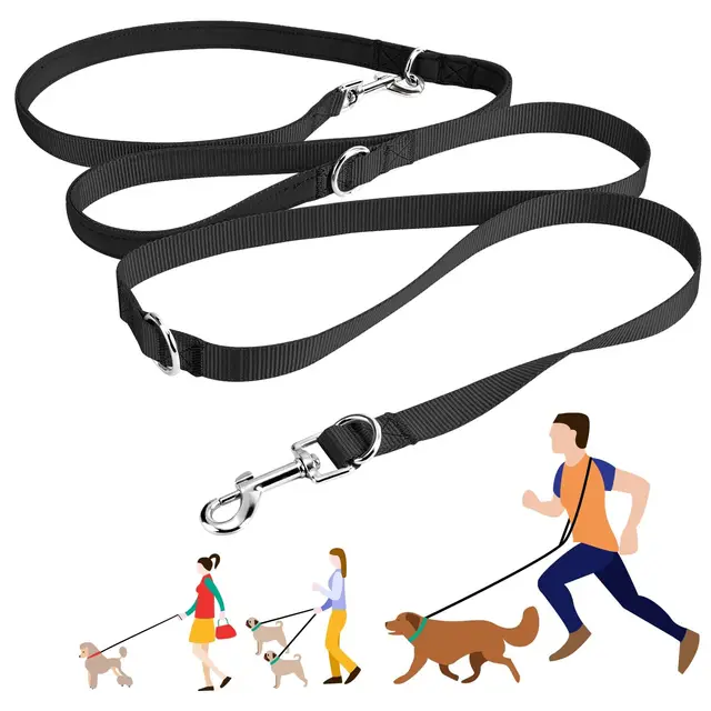 Correa para Perro Oneisall, Manos Libres, Correa para Perro Multifuncional, Correa de Entrenamiento para Correr, Caminar, Correa de Nailon Ajustable Doble para Perros pequeños, medianos o Grandes