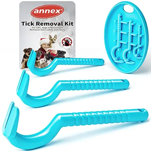 Quita Garrapatas para Perros, Gatos y Humanos -Pinza Garrapatas Elimina Garrapatas Sin Dolor en Segundos - Set de 3 Ganchos para Garrapatas con Caja de Almacenamiento