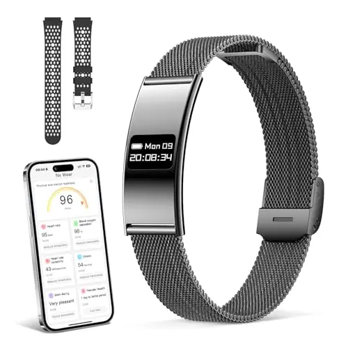 Smart Band, Pulsera Inteligente Hombre Mujer con Monitor de Sueño, Frecuencia Cardíaca, Saturación de Oxígeno, Múltiples Modos Deportivos Pulsera de Actividad, IP68, Compatible Android iOS, Negro