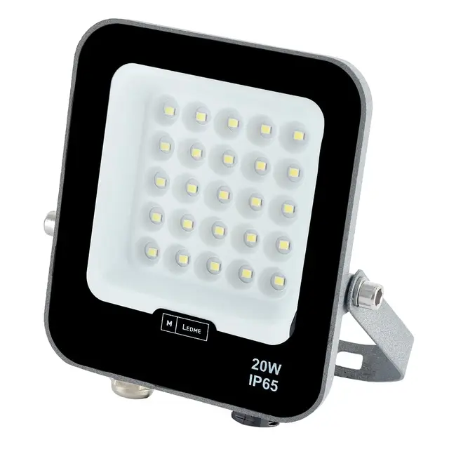 M Ledme - Foco Proyector Led Napoli Plus 20W, 2.400 lumen, IP65 Regulable, Color Luz fría (6000k), Iluminación exterior, De uso para jardín, patios, parking, hotel, naves etc.