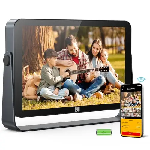 KODAK Marco De Fotos Digital WiFi De 10,1 Pulgadas, Batería De 4000mAh, 1920x1200 G+G IPS, Pantalla Táctil Inteligente, Marco De Fotos Digital Inteligente, Memoria Integrada De 32GB, Rotación