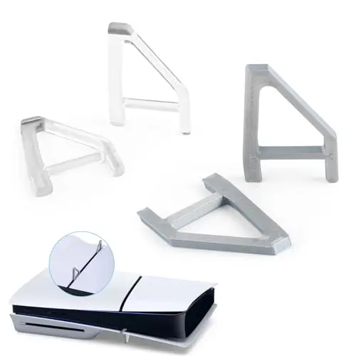 RongZy Soporte Horizontal para PS5 Slim Sólo Aplicable a la Versión Disc Soporte Base Compatible con PlayStation 5 Slim Consola Accesorio((Transparente, Gris, Solo para Versión Disc)