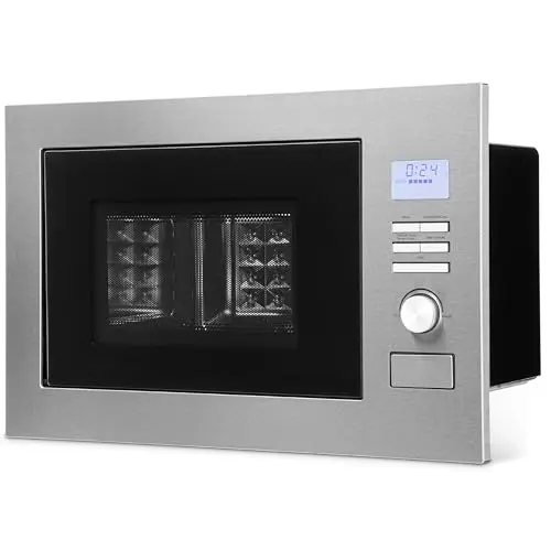 Microondas empotrable Bomann 3en1 con grill y convección, 25 L de espacio de cocción, 8 programas, incl. rejilla para grill y plato giratorio (Ø 27 cm), 900 vatios, acero inoxidable, MWG 3001 H EB