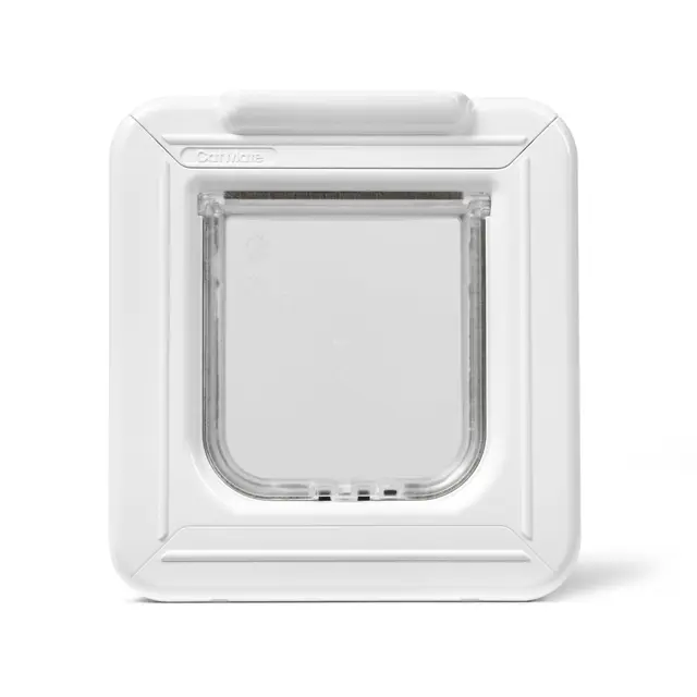 Cat Mate Puerta para Gatos con Microchip con Temporizador Digital y Pantalla LCD, Fácil Instalación en Puertas de UPVC, Vidrio y Puertas de Madera