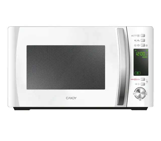 Candy X-Range CMXG20DW, Microondas con Grill, 20L, 1050W, 5 Niveles Potencia, Digital, 40 Programas, Bloqueo Seguridad, Plato 25,5CM, Grill Rack, Express Cooking, Temporizador, App simply-Fi, Blanco