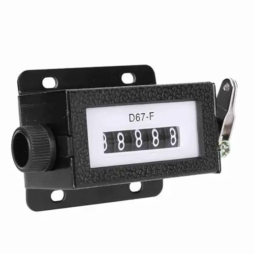 Contador de 5 Dígitos, Contador de Pacas para Empacadora, Contadores, Tapetes de Juego y Accesorios de Juego Perilla Giratoria Reiniciable Manual de Mano Contador de Conteo Negro