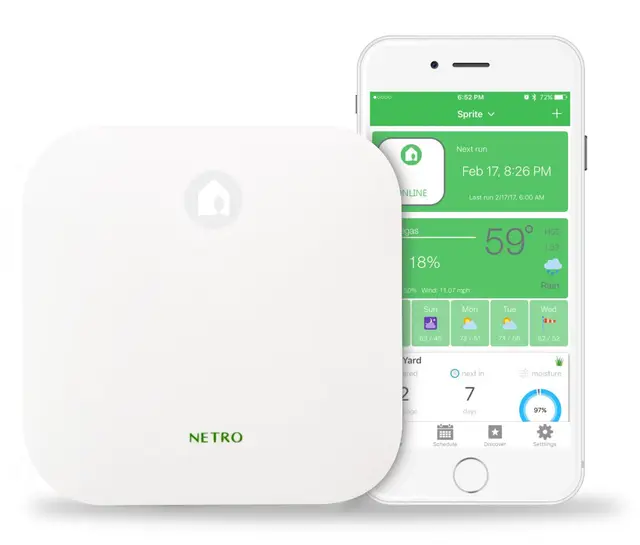Netro Controlador inteligente de riego, Wifi, Tiempo Aware, acceso remoto, 6 Zona, compatible con Alexa