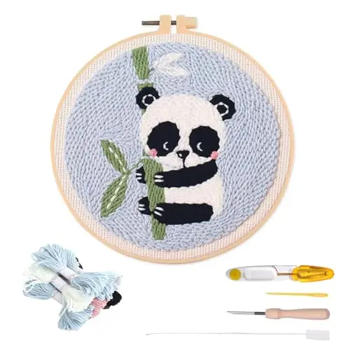 sixhaobu kit punch needle panda