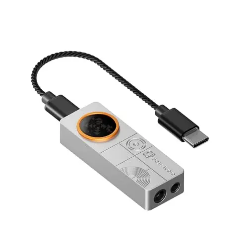 Fosi Audio DS3 Dongle Amplificadore DAC USB-C, Amplificadors de Auriculares Portátil con Audio Espacial 7.1 para Juegos, ES9039Q2M XMOS Powered,3,5 mm Simple&4,4 mm Balanceado para PC/PS5 (Plateado)