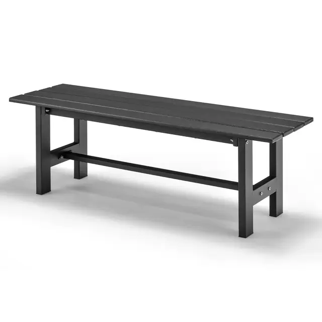 KOMFOTTEU Banco de Jardín 2 Plazas Metal Negro