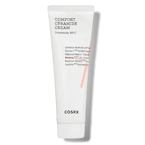 Crema con ceramidas COSRX Balancium Comfort Ceramide Cream, 2,82 oz/80 g | Crema humectante facial calmante y duradera con un 50% de centella asiática para pieles secas | Acabado mate
