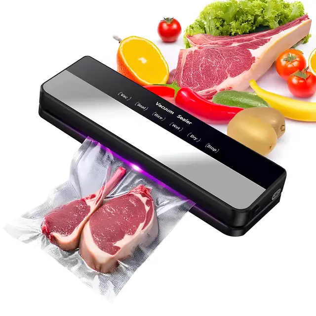 Envasadora al Vacío Doméstica Profesional - Selladora de Alimentos con Succión 80Kpa y 5 Modos para Conservación Óptima de Comida Fresca