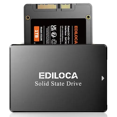 Ediloca SSD Interno 3D NAND de 1 TB SATA de 2.5 Pulgadas, Lectura de hasta 550 MB/s, actualización de Memoria y Almacenamiento para PC o portátil