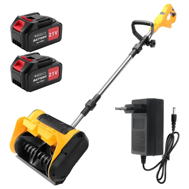 Quitanieves Eléctrico con Baterías, Pala de Nieve Inalámbrica, Ancho de Trabajo 30 cm, Alcance de Expulsión 6-8 m, Altura Máx. de Nieve 15 cm, Canal de Expulsión Ajustable 45°