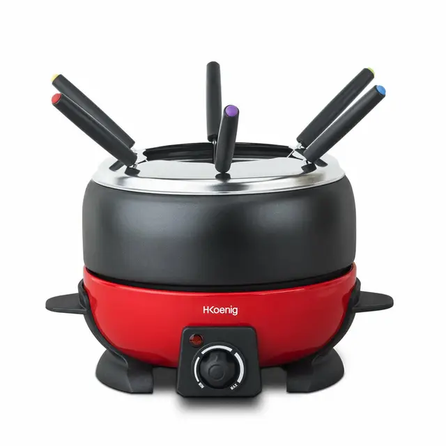 H.Koenig ALP1800 - Fondue, capacidad de 2 l, 800 W, color rojo