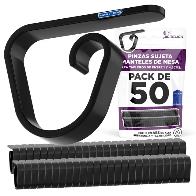 jicaclick pinzas sujeta manteles negro