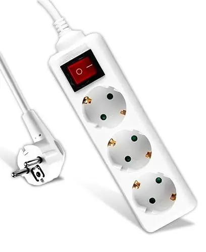 v-tac 8762-c regleta 3 enchufes con