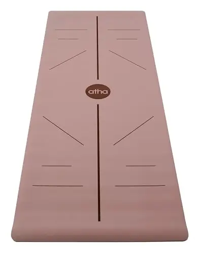 Esterilla de Yoga atha® PRO X Align | Ultra Adherente, Estable y Cómoda (5mm) | Materiales Sostenibles y Duraderos | Correa Incluida