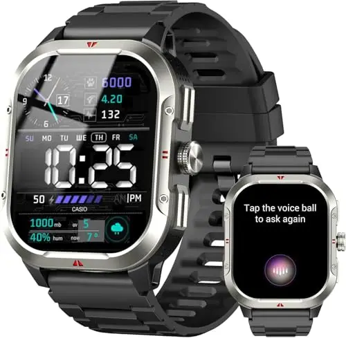 Reloj Inteligente Hombre con GPS, 2.06'' HD Smartwatch con Llamadas Bluetooth, IP68 Fitness Tracker con 110+ Modos Deportivos, Monitor de Sueño/Podómetro/Pulsómetro/SpO2 Smart Watch para Android iOS